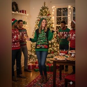 Colorful Holiday Knit Sweater